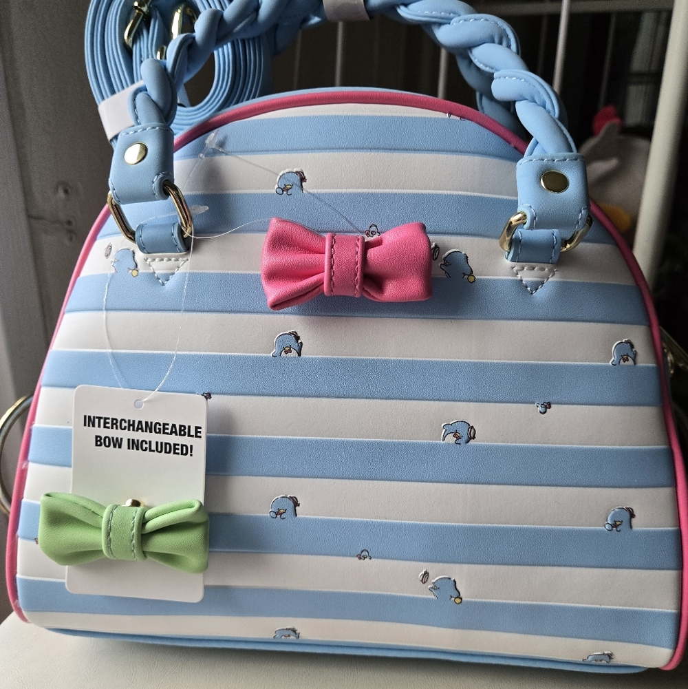 Loungefly Light Blue Crossbody Bag with Gold Accents